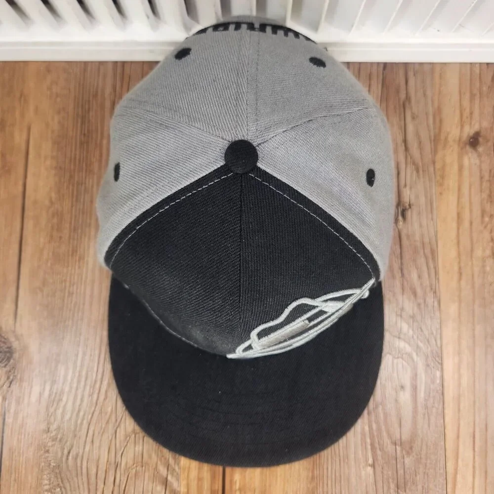 VTG Lowrider Magazine Snapback Hat Cap Black Gray Flat Bill Embroidered Chicano